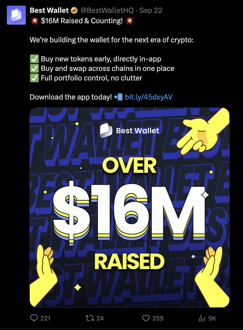 Best Wallet Token raises $16M