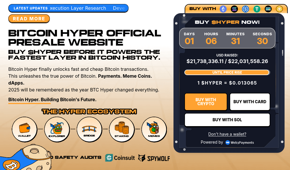 العد التنازلي الرسمي للبيع المسبق لـ Bitcoin Hyper.