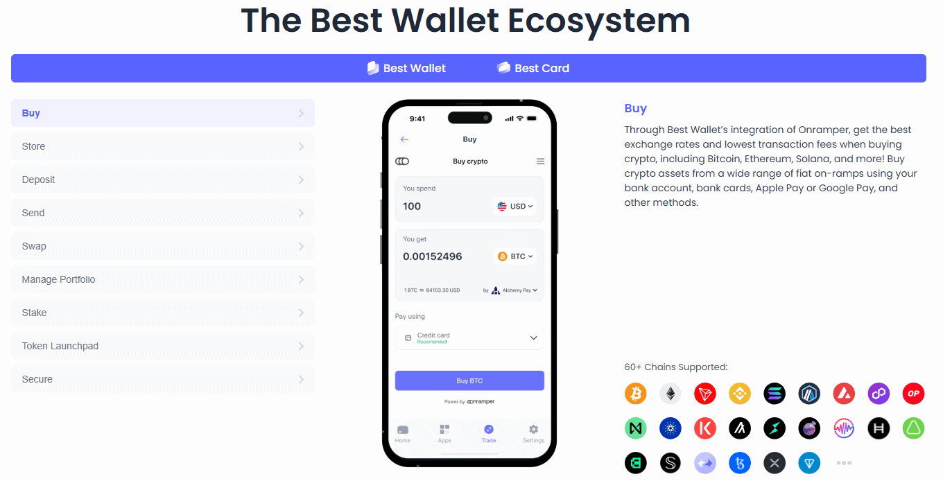 نظام Best Wallet البيئي من موقعهم.