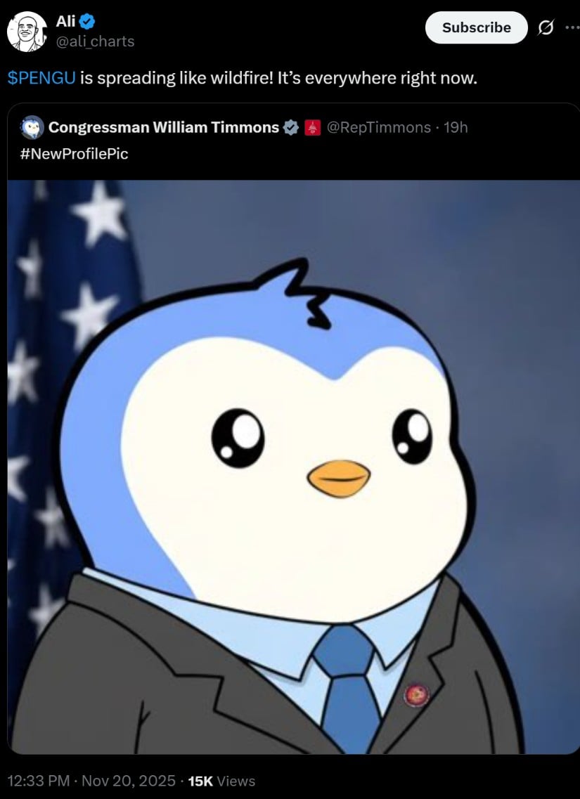 Pudgy Penguins' Social Presence Expanding Rapidly