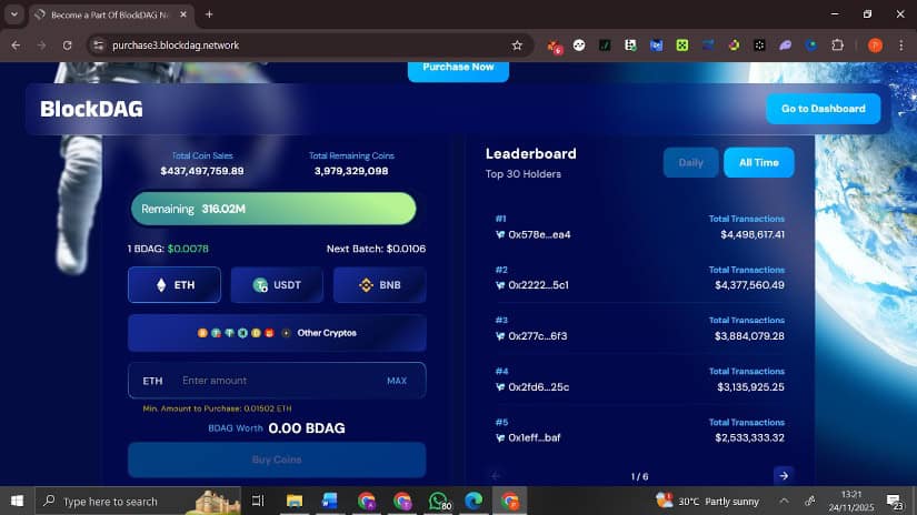 BlockDAG (BDAG) – High-Raise Layer 1 With DAG + EVM Design