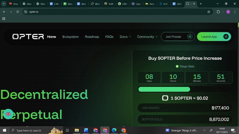 Opter (OPTER) – Perpetuals Exchange With Hybrid Presale Model