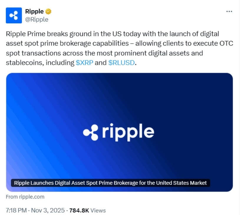 Ripple Prime Launch Sparks Institutional Interest