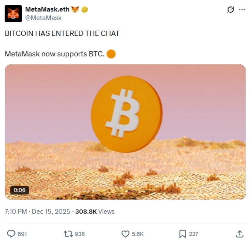 MetaMask Adds Bitcoin Support After 10-Month Wait