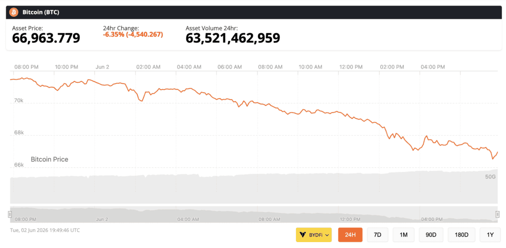 bitcoin price chart shows bitcoin crash