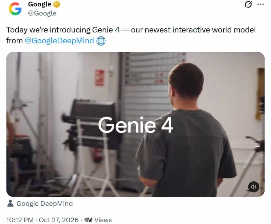 Google DeepMind unveiled Genie 4 AI models