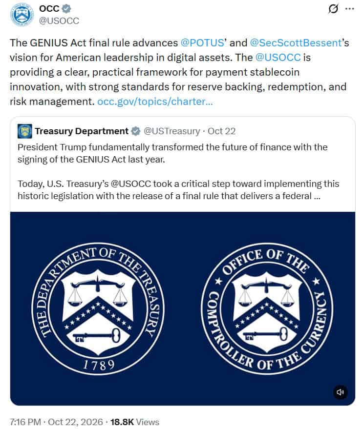 The GENIUS Act restricts stablecoin issuance to permitted entities