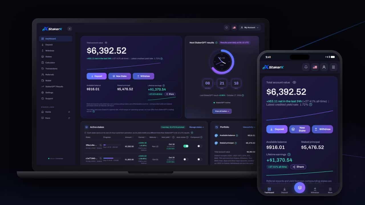 stakerx-device-promo_17923405031 StakerX’s AI Agent Surpasses Passes $40M Staked Assets on Solana Within Three Months of Launch